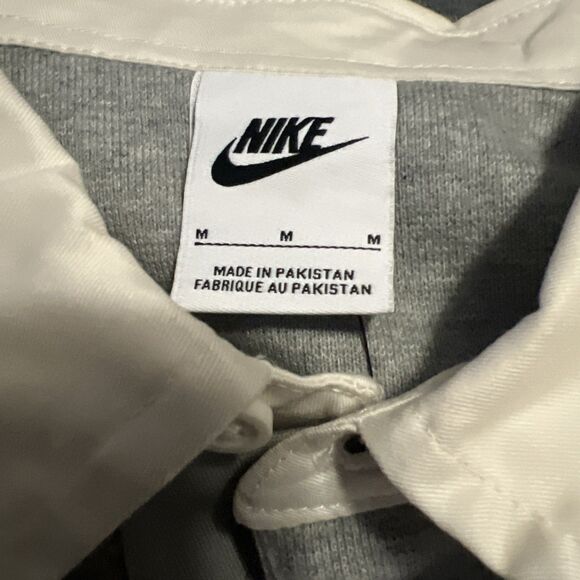 Medium Nike Sportswear Rugby Top Solo Swoosh Men's Long Sleeve DQ5221 -030 - Picture 3 of 9